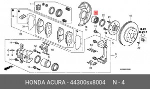 Комплект подшипника ступицы колеса 44300SX8004 HONDA