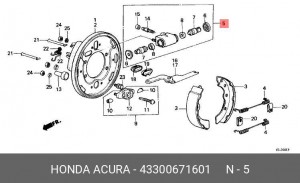 Колесный тормозной цилиндр 43300671601 HONDA