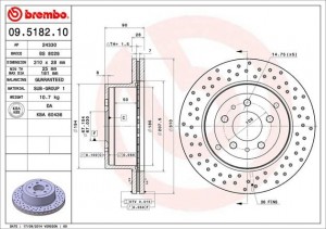 Тормозной диск 09.5182.10 BREMBO
