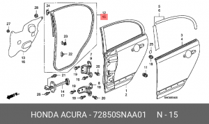Уплотнитель дверного проема 72850SNAA01 HONDA