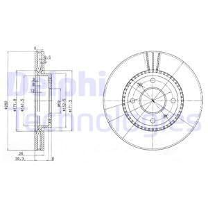 Тормозной диск BG4013 DELPHI