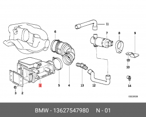 Датчик потока воздуха 13 62 7 547 980 BMW