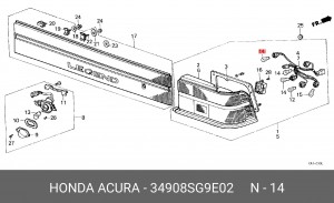 Лампа 34908SG9E02 HONDA