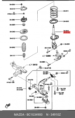 Амортизатор BC1G34900 MAZDA