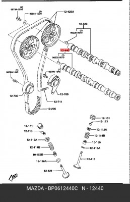 Распредвал BP0612440C MAZDA