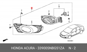 Фара противотуманная 33900SNBG51ZA HONDA