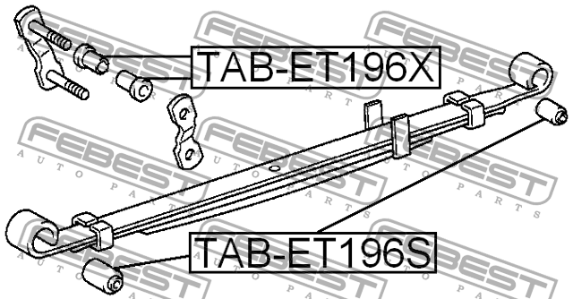 Сайлентблок - втулка рессоры TAB-ET196X FEBEST