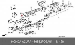Лямбда-зонд 36532P0GA01 HONDA