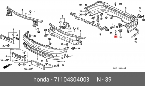 Клипса крепежная 71104S04003 HONDA