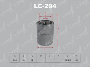 Фильтр масляный двигателя LC-294 LYNXAUTO