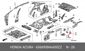 Кронштейн усилителя бампера 65669SNAA00ZZ HONDA