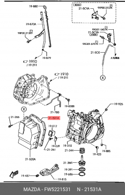 Фильтр масляный АКПП FW5221531 MAZDA