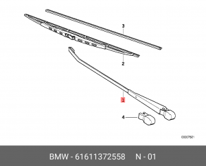 Рычаг стеклоочистителя, система очистки окон 61611372558 BMW