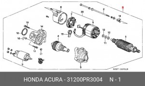 Стартер 31200PR3004 HONDA