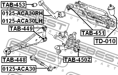 Рычаг подвески 0125-ACA30RH FEBEST