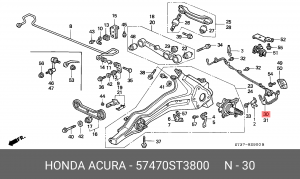 Датчик, частота вращения колеса 57470ST3800 HONDA