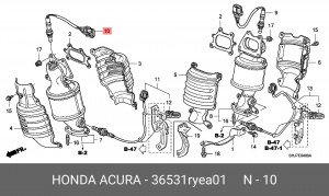 Датчик кислородный (лямбда-зонд) 36531RYEA01 HONDA