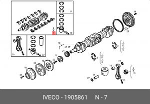 Подшипник коленвала 1905861 IVECO