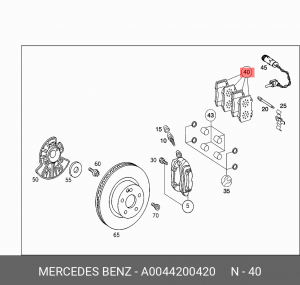Колодки тормозные дисковые A0044200420 MERCEDES BENZ