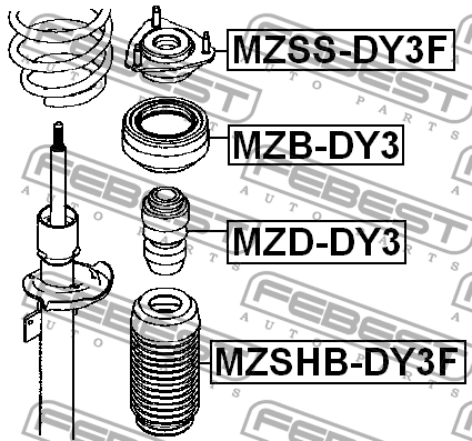 Опора амортизатора подвески MZSS-DY3F FEBEST