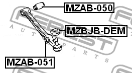 Втулка рычага подвески MZAB-051 FEBEST
