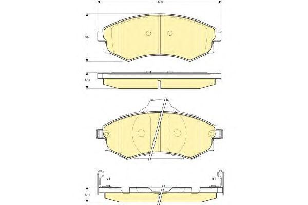 Комплект тормозных колодок, диско 6132839 GIRLING