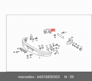 Бампер задний A 601 885 03 03 MERCEDES BENZ