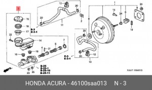 Главный тормозной цилиндр 46100SAA013 HONDA