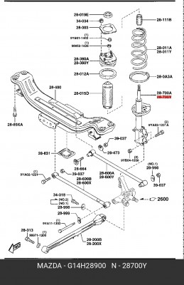 Амортизатор подвески G14H28900 MAZDA