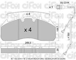 Комплект тормозных колодок, диско 8228090K CIFAM