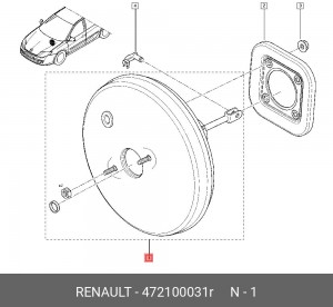 Усилитель тормозной системы 472100031R RENAULT