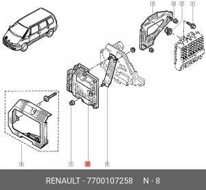 Блок управления, система впрыска 7700107258 RENAULT