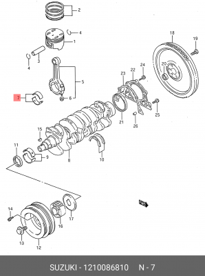 Шатунный подшипник 12100-86810 SUZUKI