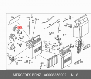 Электродвигатель, вентиляция салона A 000 835 80 02 MERCEDES BENZ