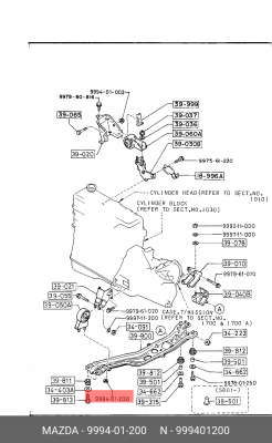 Гайка, выпускной коллектор 999401200 MAZDA