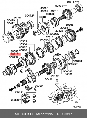 Подшипник приводного вала MR222195 MITSUBISHI