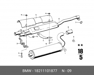 Буфер, глушитель 18 21 1 101 877 BMW