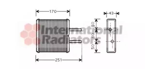 Теплообменник, отопление салона 83006046 VAN WEZEL