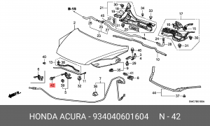 Болт крепления 934040601604 HONDA