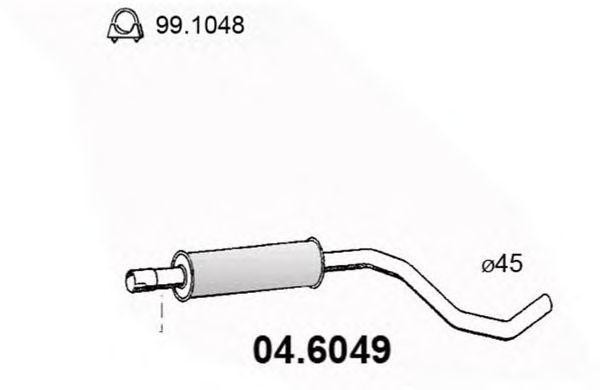 Средний глушитель выхлопных газов 046049 ASSO