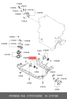 Подушка двигателя 219101G050 HYUNDAI KIA