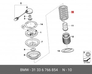 Пружина подвески 31 33 6 766 854 BMW