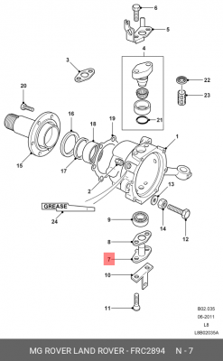 Болт поворотного кулака FRC2894 LAND ROVER
