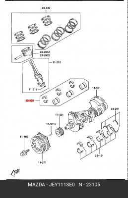 Шатунный подшипник JEY111SE0 MAZDA