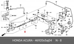 Главный цилиндр, система сцепления 46920S5AJ04 HONDA