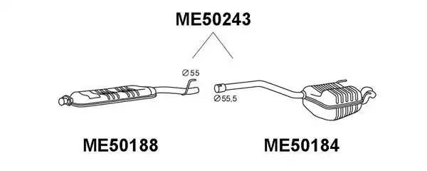 Глушитель выхлопных газов конечный ME50243 VENEPORTE