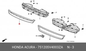 Рамка, облицовка радиатора 75120SV4003ZA HONDA