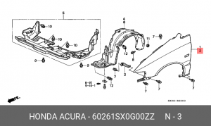 Крыло 60261SX0G00ZZ HONDA