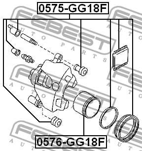 Суппорт тормозной (ремкомплект) 0575-GG18F FEBEST