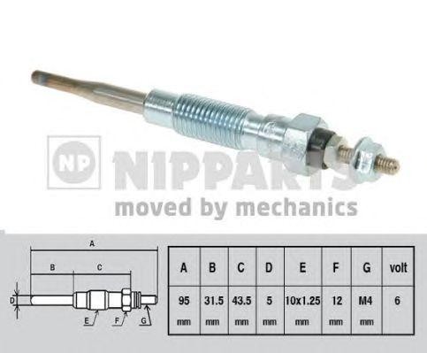 Свеча накаливания J5712006 H B JAKOPARTS NIPPARTS